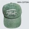 Unisex WARNING GRUMPY OLD BASTARD Print Wash Baseball Caps Spring and Autumn Outdoor Adjustable Casual Hats Sunscreen Hat