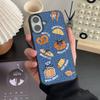 Retro Denim Embrpoidery Bread Toast Warm Fabric Phone Case For iPhone 17 Air 16 15 14 13 Pro Max Lovely Back Cover