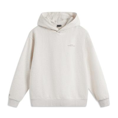 Li Ning Sports Lifestyle Series Pullover Long Sleeve Casual Hoodie Unisex Hoodies Flower-Gray Tile-Gray AWDUB65-1