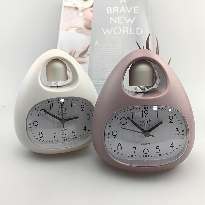 Nordic Style, Creative Egg-Shaped Bell Clock with Night Light, Cute And Fashionable