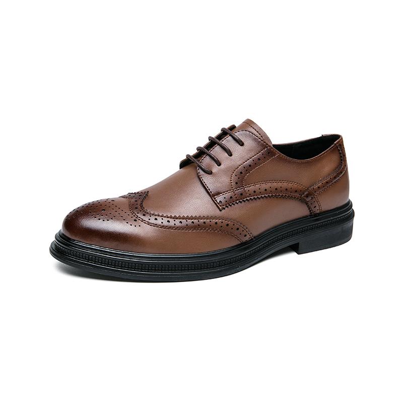 Italy Men's Formal Leather Shoes Fashion British Brogue Casual Shoes Classic Comfy Business Dress Oxford Shoes New Man Footwear