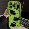 LZ11 cat Cute art design Silicone Phone Case for iPhone 11 13 14 15 16 Pro Max 7 8 16 Plus 12 mini XS Max XR Shockproof Back Cover