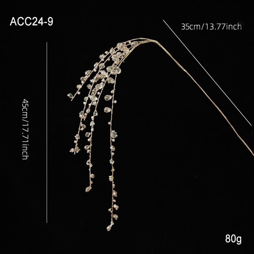 Crystal Bud Crystal Tree Branches Weeping Willow Transparent Bead Crystal Bud Branches Sparkling Long Branch Xmas Tree Ornament