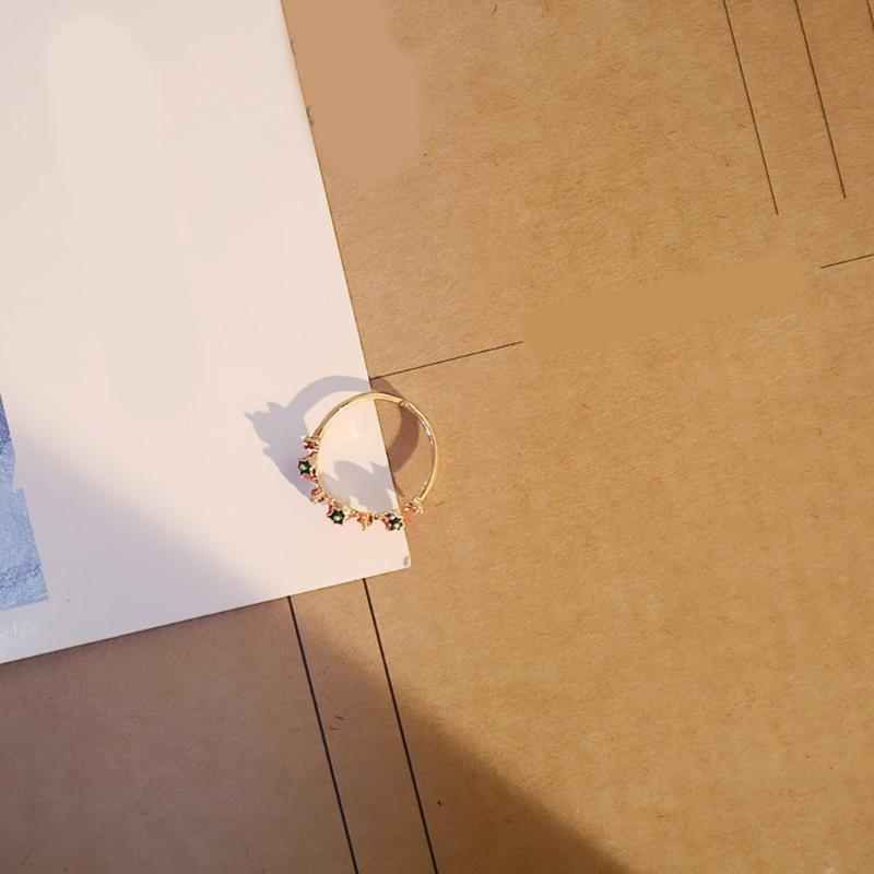 Adjustable Opening Strawberry Design Fashion Ring With Sparkling Cubic Zirconia Stones Versatile Stackable Jewelry For Daily Occasions