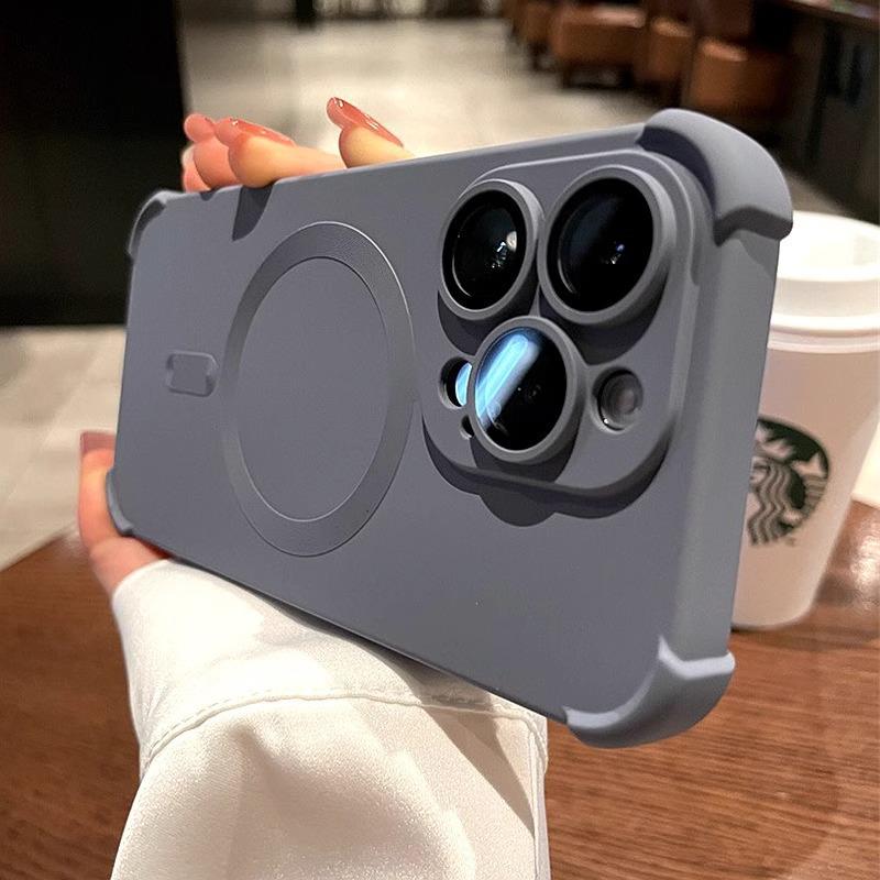 Magnetic Liquid Silicone iPhone 17 Pro Max Case with Drop-Proof Corners & Lens Protection