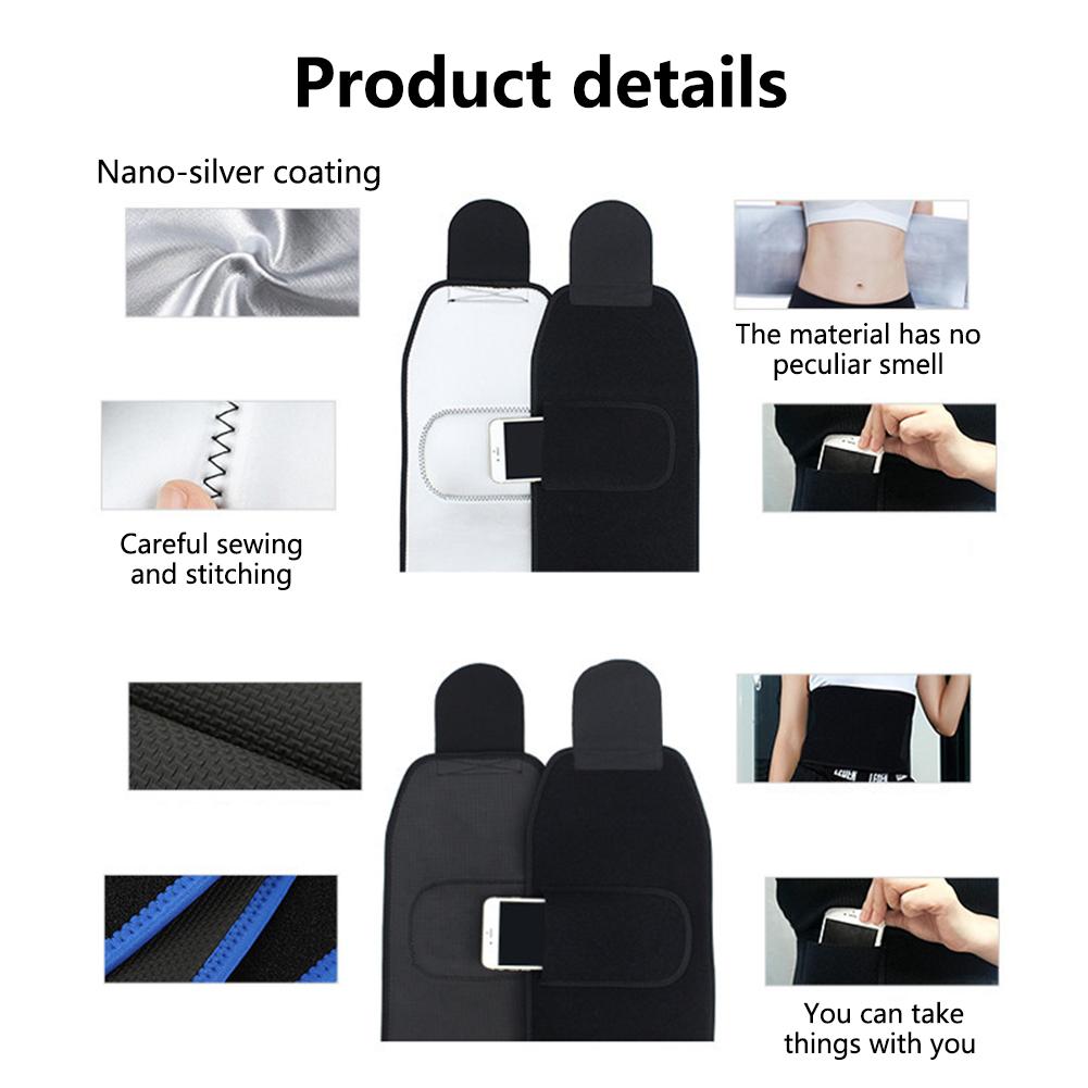 Waist Trimmer Belt With Built-in Pocket For Men Women Sweat Band Waist Protection For Yoga Fitness Weight Lifting