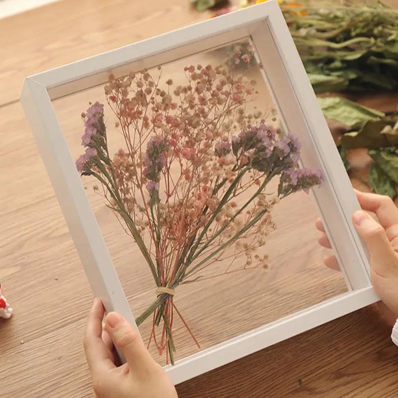 4cm deep6“/7”/8“/10” Transparent Flower Wooden Frame Dried Flower Rose Flower Preservation DIY Photo Display Box Home Decoration