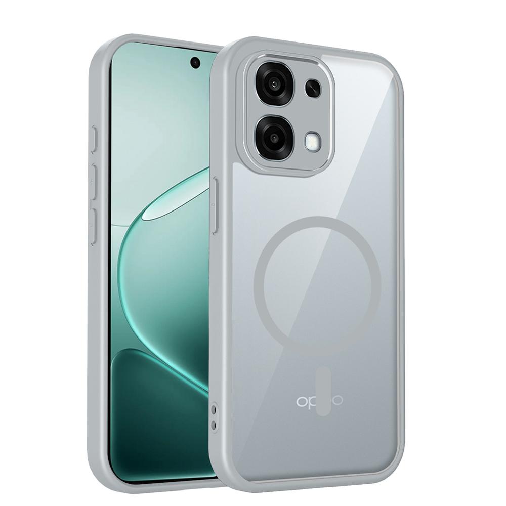 KEYSION Transparent Magnetic Phone Case for OPPO A6 Pro 5G Soft Silicone+PC HD Clear Shockproof Back Cover for OPPO A6 Pro