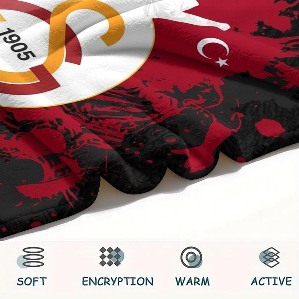 1PC Custom Name Galatasaray Patterned Flannel Blanket Suitable For All Seasons for Home Decor Warmth and Comfort Gifts Holiday Present