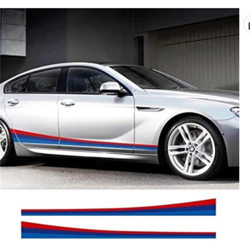 BMW Side Skirt Stripe Decal - Three-Color Fashion Pinstripe Scratch Cover