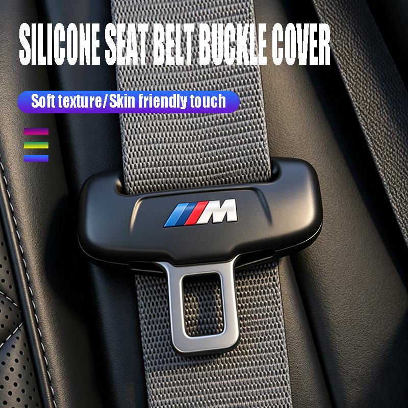2026New Car Interior Soft Touch Seat Belt Buckle Protective Cover For BMW X1 X2 X3 X5 X4 X6 X7 iX3 F20 F10 F07 Accessories