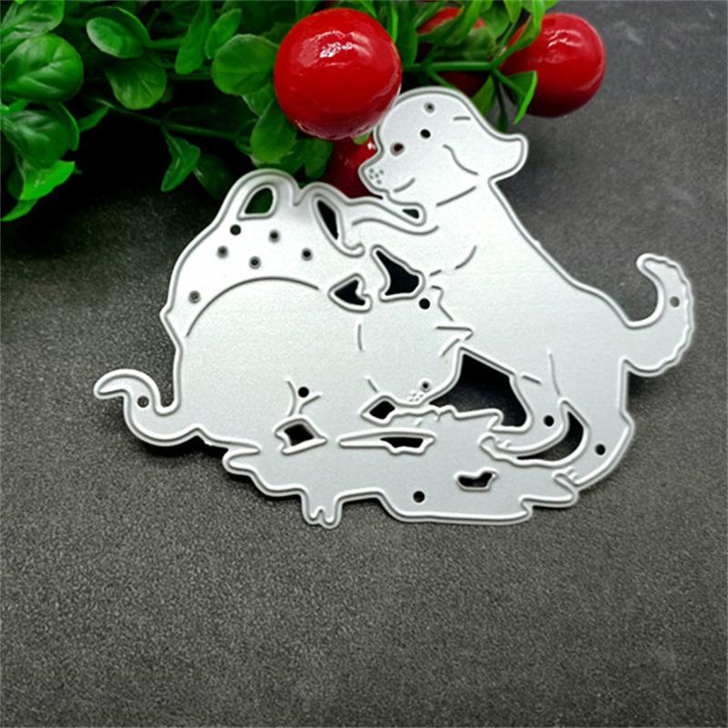 Metall-Stanzschablonen für Scrapbooking, störende Welpen- und Katzenkunst, zum Selbermachen, für Alben, Papierkarten, Dekoration