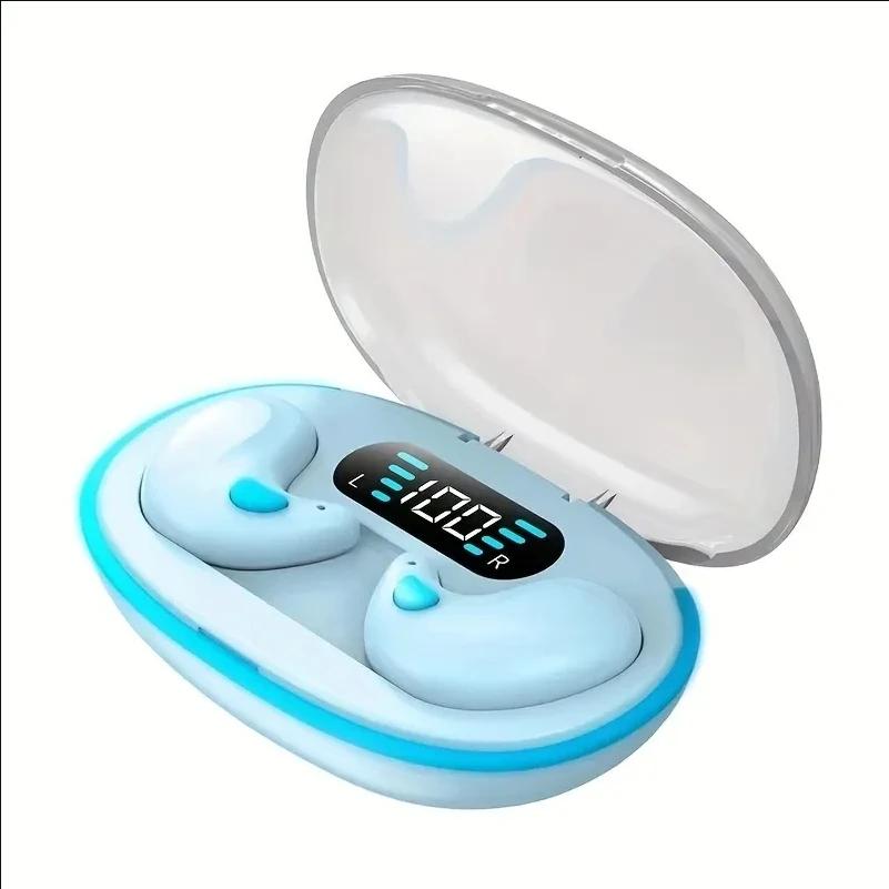 X55 Schlafkopfhörer Kabellose Mini-Kopfhörer Für die Arbeit TWS Bluetooth-Ohrhörer Stereo Versteckte Headsets mit Mikrofon HD-Anruf Sport