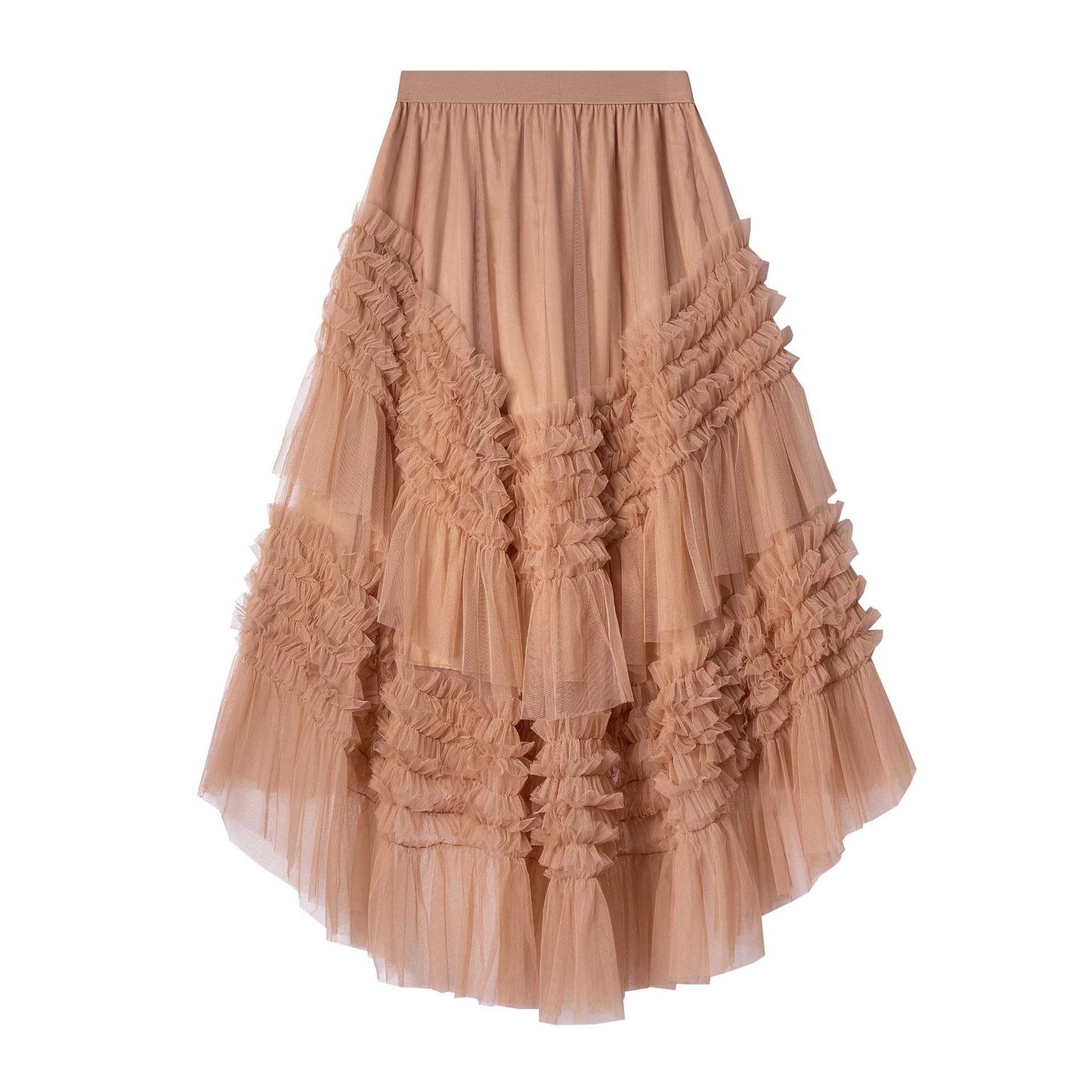 

Длинная юбка многослойная тяжелая промышленная юбка-торт юбка 2025 осень новая нерегулярная тонкая газовая юбка женская average size