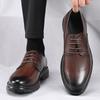 Herrenschuhe aus echtem Leder Klassischer Gentleman-Stil Outdoor formelle Party Täglich Business und Büro Dicksohlige Erwachsenenschuhe Schwarz
