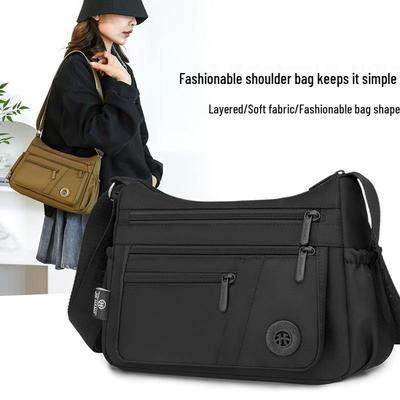 Bolsa Transversal de Nylon Feminina Tide: Grande Capacidade, Leve, Bolsa de Ombro para Mamãe Outono 2025