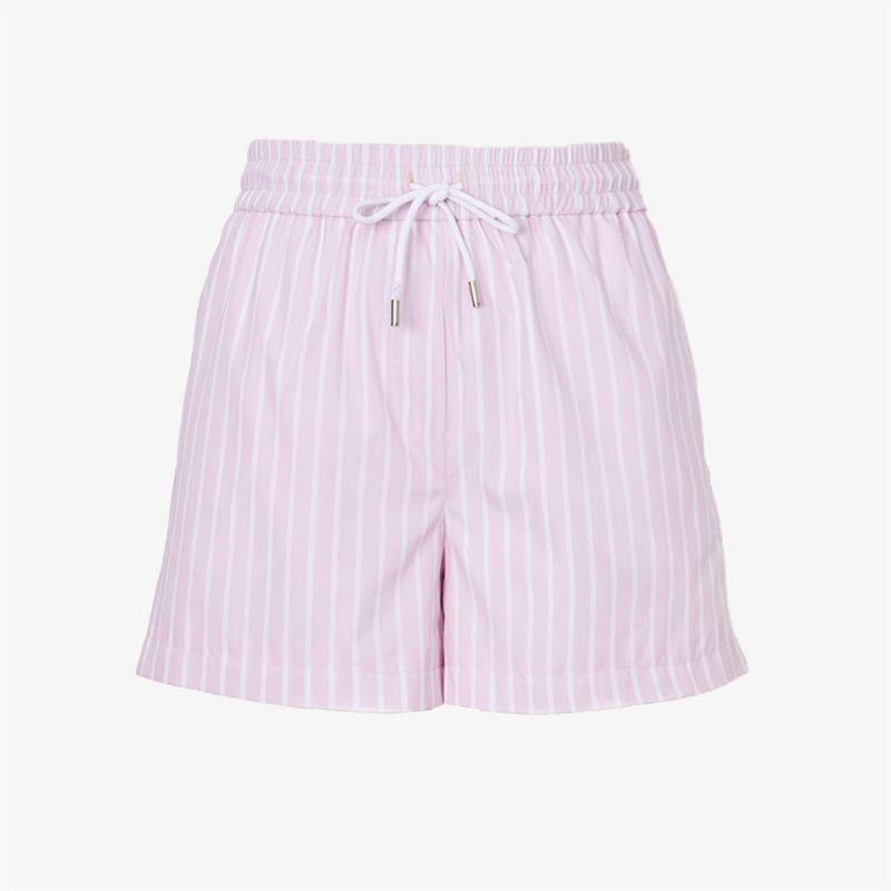 

Blacknini Yin Huafu Spring Symphony Cool Stripe Shirts Shorts Set Pink white stripes (shorts) S