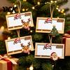 Wooden Money Gift Box 2Pcs Christmas Holder Hanging Ornament for Cash, Xmas Tree Unique Family Decoration, Reusable Cash Holiday Party Tabletop Decor