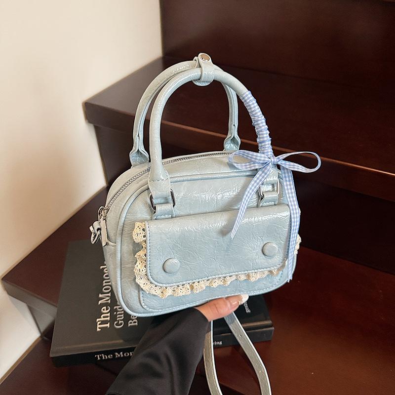 Korean High-end Portable Boston Bag 2025 Summer New Fashion Versatile Shoulder Messenger Bag Bowling Bag
