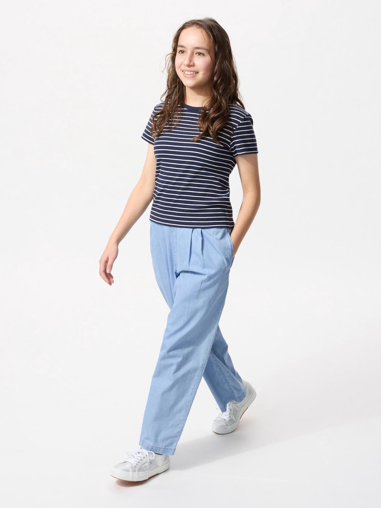 

Uniqlo Япония Девушки Подвернуть Широкие Брюки