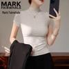 Women's Cotton Half-High Collar Short Sleeve T-Shirt