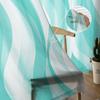 Abstract Gradient Line Color Block Twisted Green Sheer Curtains for Living Room Window Curtains Kitchen Tulle Voile Curtains
