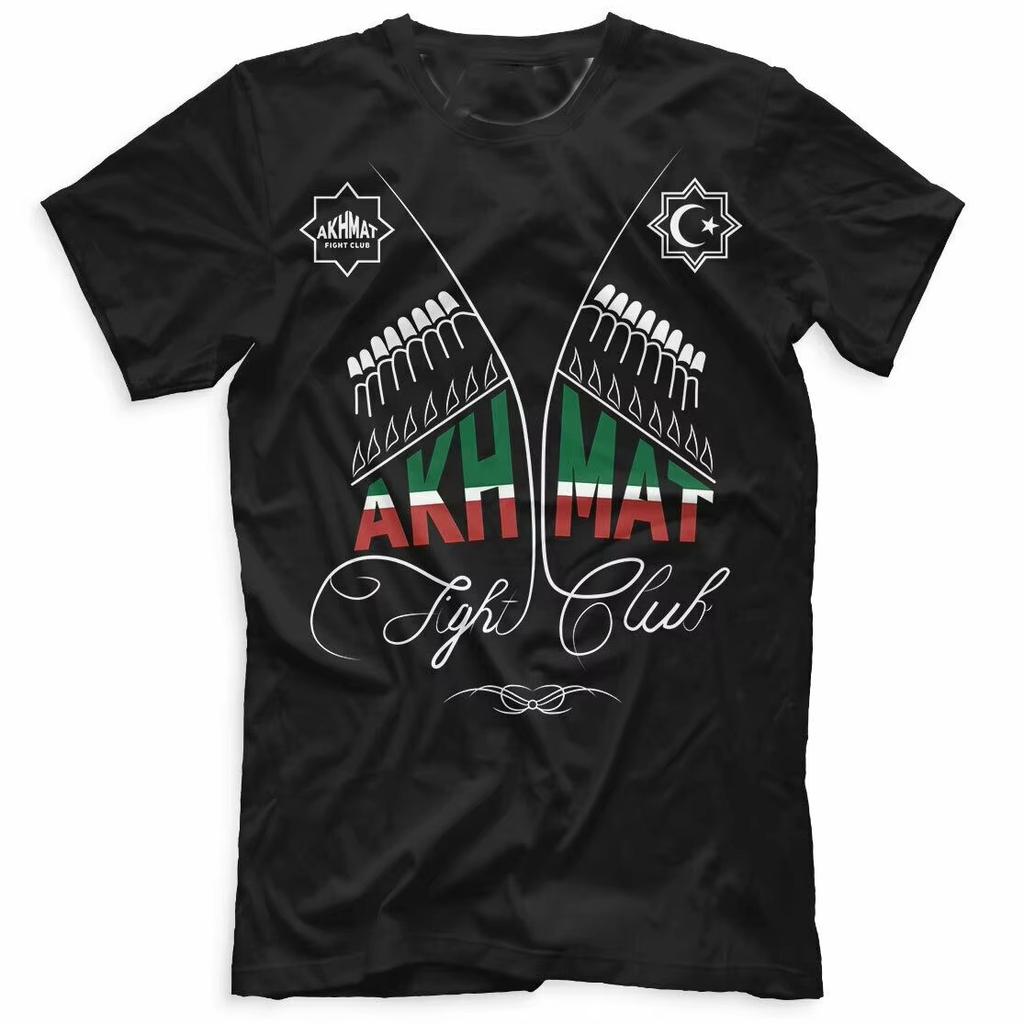 2026 New Oversized Comfortable Akhmat Fight Club Sport Russia Casual T-Shirt Summer Cotton Short Sleeve Casual Clothing