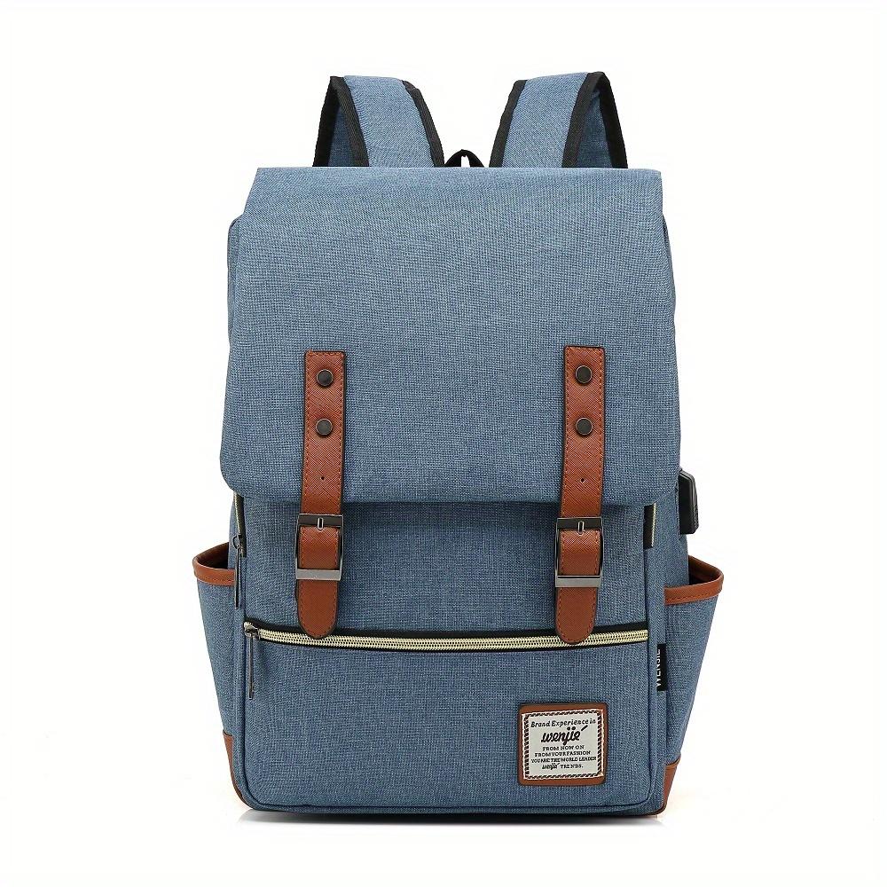New Personalized Retro Men's and Women's Outdoor Canvas Large Travel Backpack, Zipper Closure, Solid Color Fashionable Backpacks