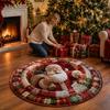 Non-Slip Round Vortex Carpet Santa Claus Christmas Doormat 3D Illusion Rug  Christmas