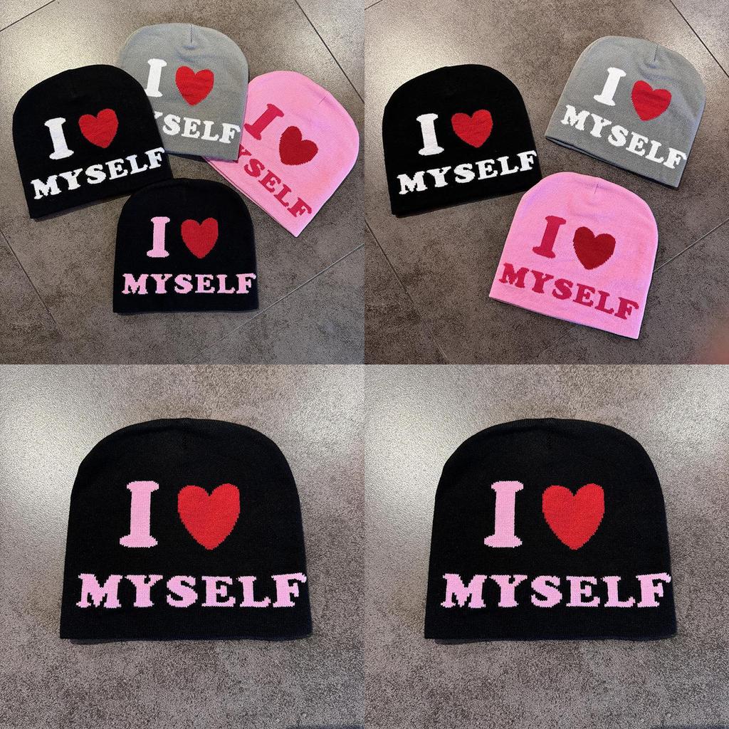 Abstract Knit Hat For Women With Warmth And Unique Letter Design For Streetwear Style