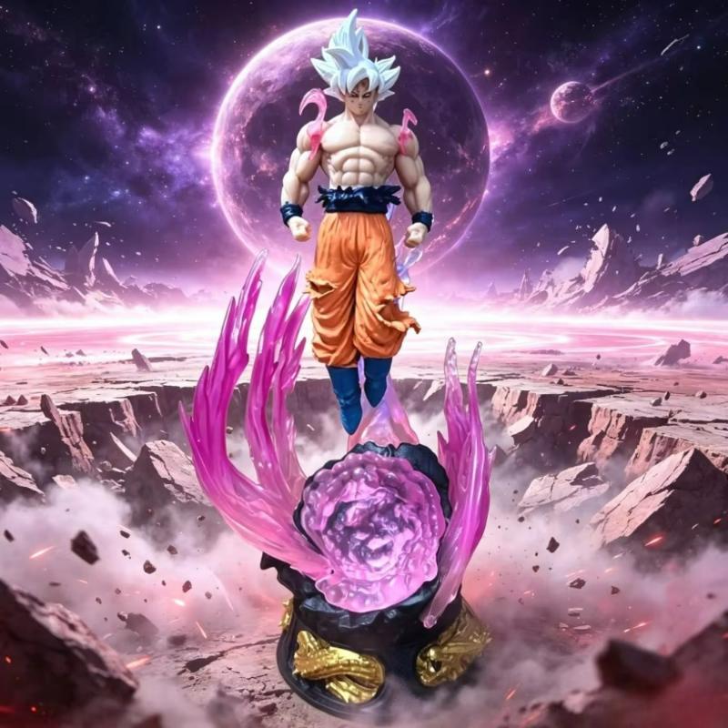 Figura de anime de dragón de 25 cm, Goku Ultra Instinto Super Saiyan, estatua de PVC, modelo de adorno, colección de juguetes de regalo.