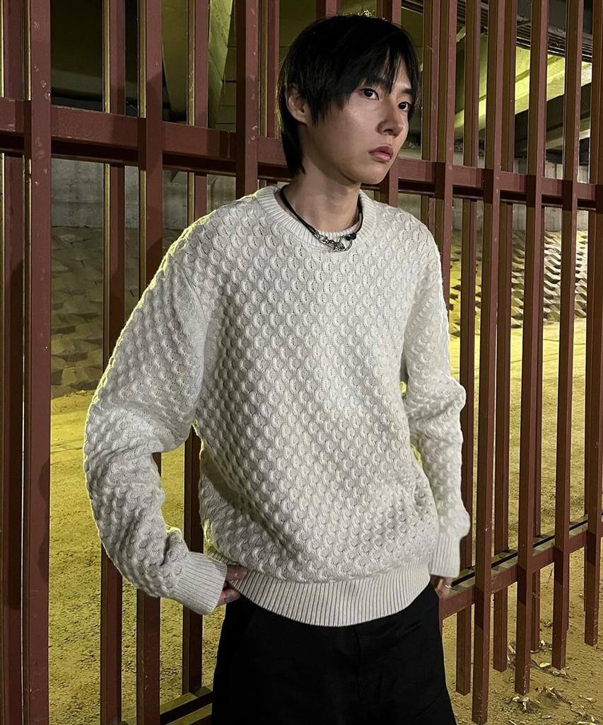 INTEMPOMOOD Croffle Round Neck Knit_Ivory