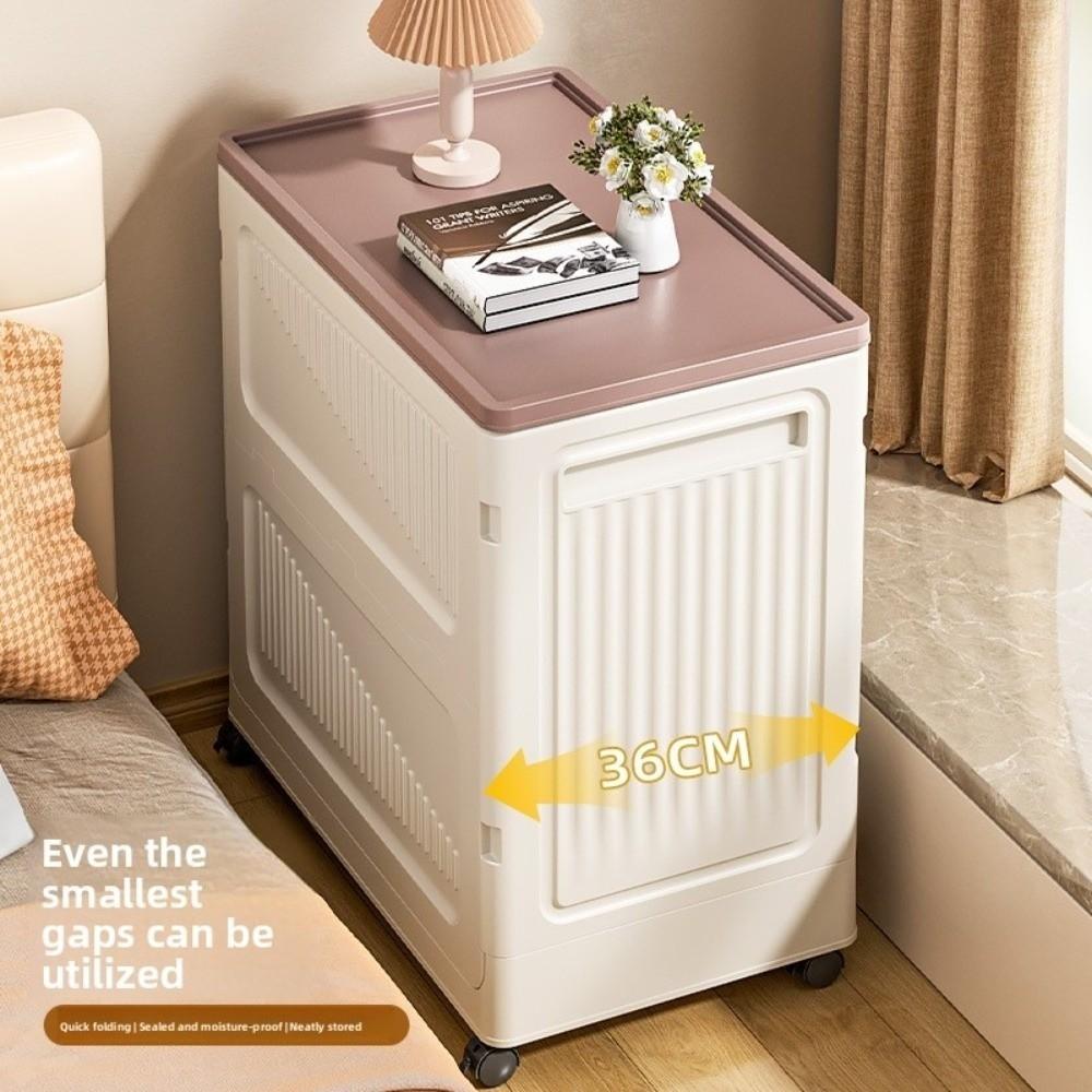Large Capacity Foldable Storage Box Flip Cover Multipurpose Clothes Storage Basket with Wheels Space Saving