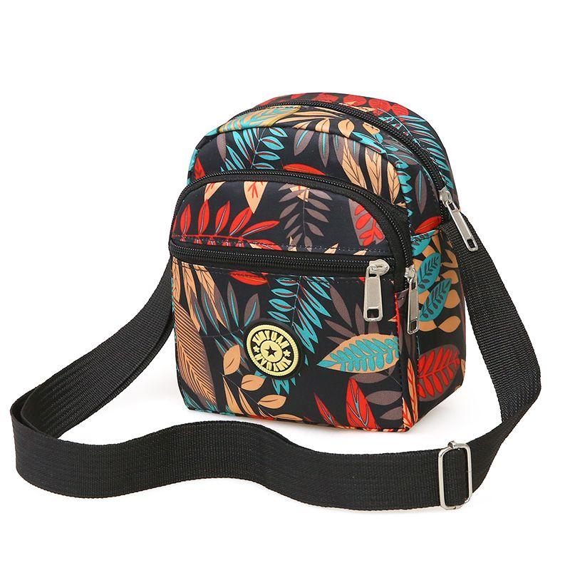 

Женская сумка через плечо мини повседневная из нейлоновой ткани с принтом Autumn Leaves