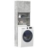 Concrete Gray Cabinet Under Washing Machine 64X24X190 Cm Glued Wood