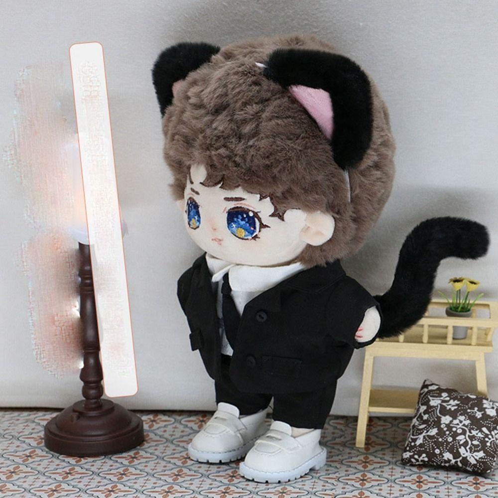 20cm Dolls Accessories Cute Plush Cat Ear Headband Hairy Tail For  Cotton Stuffed Toys Headwear Idol Dolls Hair Decor