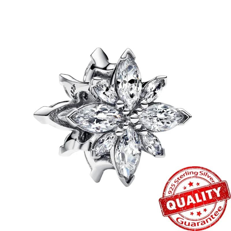 925 Silver Christmas Charm Santa Claus Reindeer Snowflake Bead for DIY Bracelet Jewelry Gift