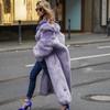 Winter Autumn Women Fur Coat Thickened Imitation Fur Lapel Long Hair Coat European Style Toka Outerwear New