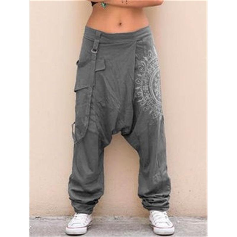 Pánské Vintage ležérní kalhoty Hanging Crotch Kalhoty Harlan Large Size Casual Kalhoty