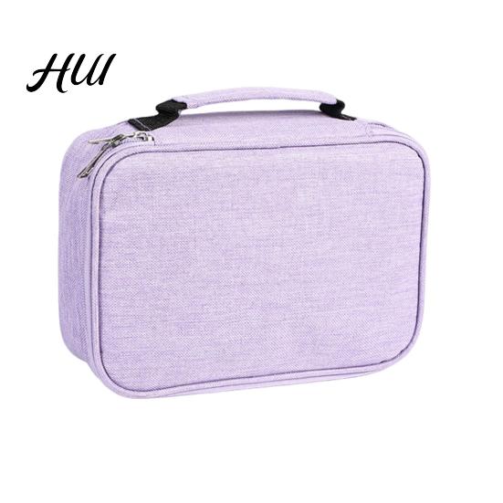 Portable Pencil Case 72-Slot Sketch 3-Layer Oxford Storage Pouch for Coloring Compact Travel Pens And Art Supplies Stationery Organizer Students