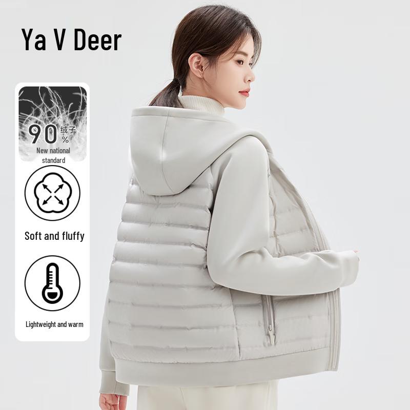 Yalu Women's Lightweight Hooded 90% Duck Down Short Jacket