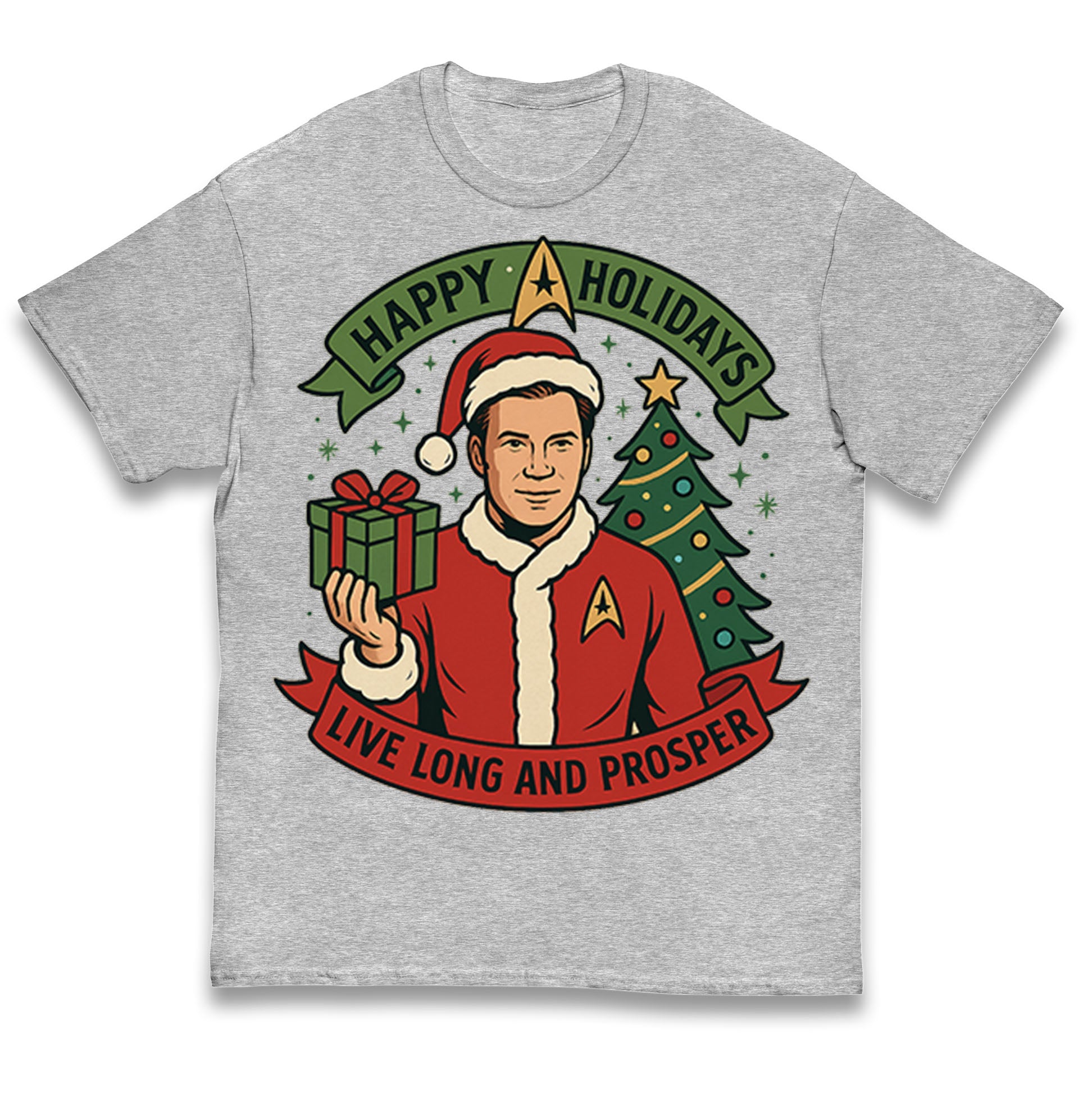 Happy Holidays Live Long and Prosper Star Trek Christmas Kids T Shirt 160