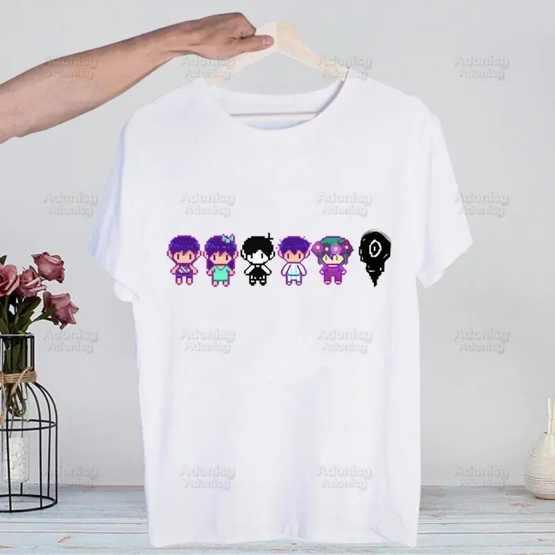 

Omori Игра Аниме Смешные Футболки Мужская Футболка Харадзюку Мужская Одежда Летняя Уличная Одежда Повседневная Футболка с Принтом Топы с Коротким Рукавом 2XL