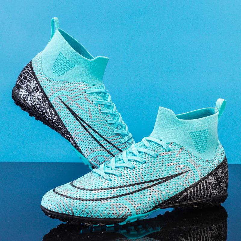 High top football shoes men's and women's soccer shoes professional long nail sneakers broken nail training shoes