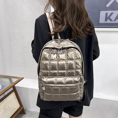 Große Kapazität Damen Mode Trend bestickt Baumwolle Kleidung Rucksack Outdoor Freizeit Tourismus Rucksack