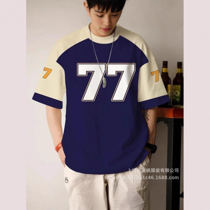 Mens Oversized Streetwear Hip Hop Graphic Tee - Loose Fit Cotton Short Sleeve T-Shirt Fall