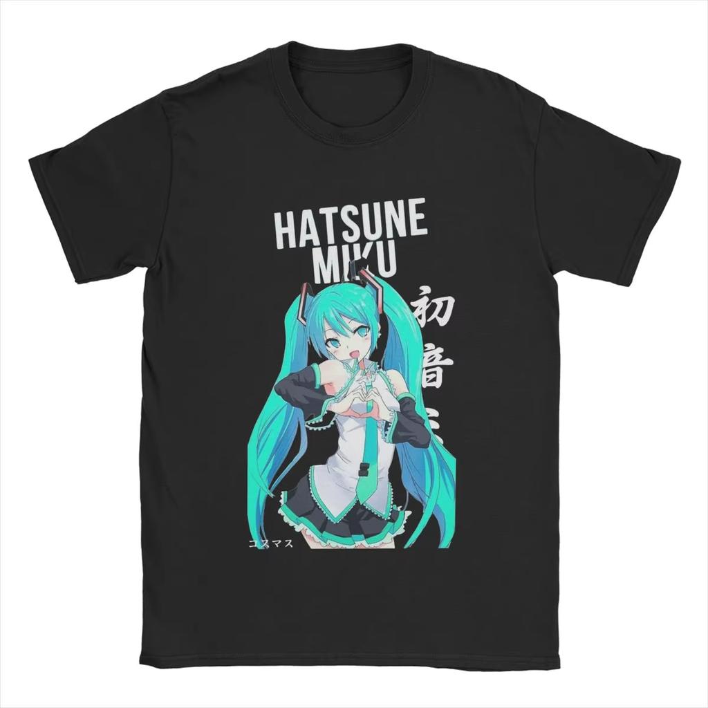 Hatsune Miku Anime Harajuku Print T-Shirt Y2K Men's Women's Casual Short Sleeve Crew Neck Cotton Tee Unisex Fashion Comfort Top