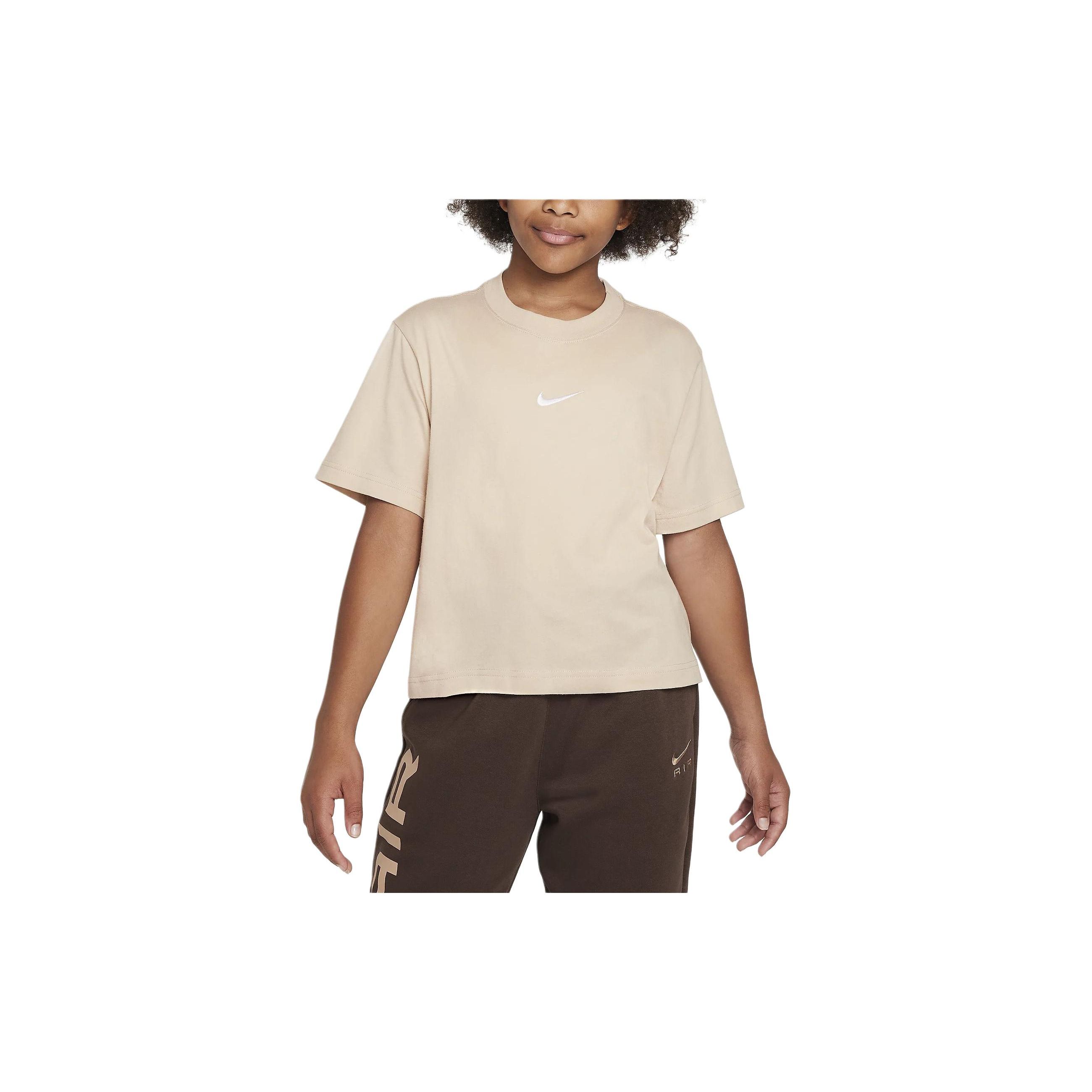 

Nike T-Shirt Sportswear Solid Color Logo Print Crew Neck Short Sleeve Kids Tops White DH5750126 S