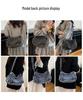 Women's Large Capacity Denim Crossbody Bag - Trendy Retro Shoulder Bag for Casual and Commute