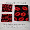 Red lip prints. Bedding Duvet cover sets Duvet covers Pillowcases gifts (1 * Duvet Cover 2 * Pillowcases, without duvet insert)